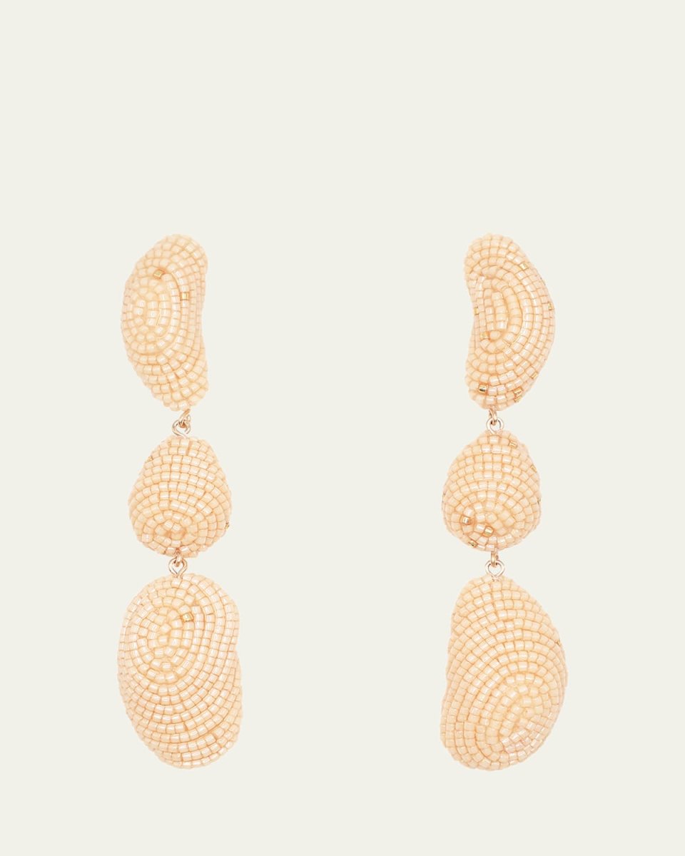 Lapis Drop Earrings, Cream